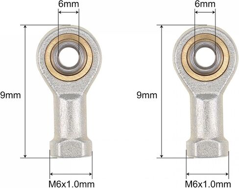 Uxcell 8 قطعة 6 مللي متر محمل نهاية القضيب M6x1.0mm قضيب ينتهي وصلة كروية أنثى اليد اليمنى اليد اليسرى الموضوع in Saudi Arabia
