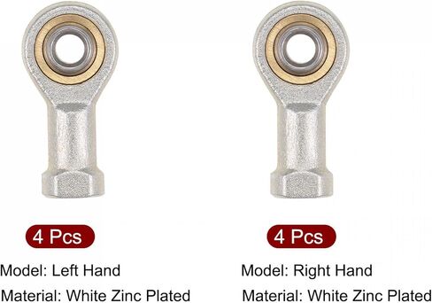 Uxcell 8 قطعة 6 مللي متر محمل نهاية القضيب M6x1.0mm قضيب ينتهي وصلة كروية أنثى اليد اليمنى اليد اليسرى الموضوع in Saudi Arabia