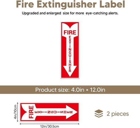 2 PCS Fire Extinguisher Inside Sign Stickers,Self Adhesive Vinyl Safety Label Waterproof, Fade and Scratch Resistant, Suitable for Indoor and Outdoor,Red on White in Saudi Arabia