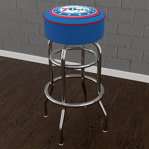 Trademark Global Bar Stool - Philadelphia 76ers Logo Stool with Foam Padded Seat - Swivel Chair for Game Room, Garage, or Home Bar in Saudi Arabia