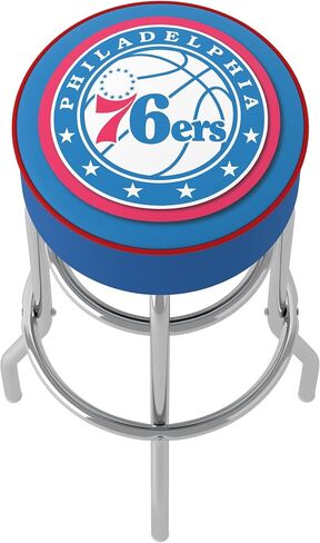 Trademark Global Bar Stool - Philadelphia 76ers Logo Stool with Foam Padded Seat - Swivel Chair for Game Room, Garage, or Home Bar in Saudi Arabia