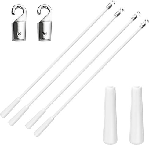 4 Pcs 17 Inches Blinds Wand Replacement, Blind Tilt Wand with Hook and Handle, Fiberglass Window Blind Wand for Windows, Curtain Shades, Venetian Blinds(White) in Kuwait
