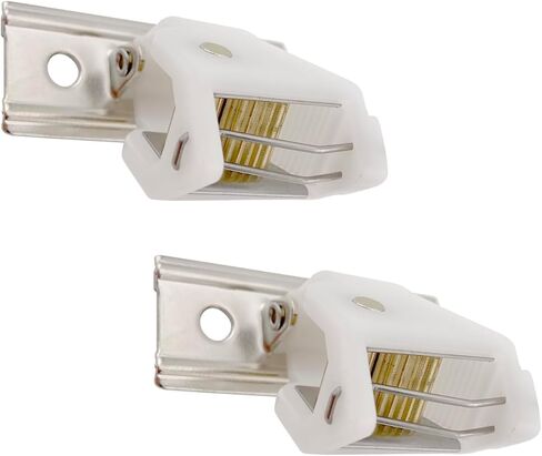 Amazing Drapery Hardware White Roman Shade Cord Lock with Brass Wheels - Holds up to 3 Lift Cords, Suitable for Roman and Woven Wood Shades - 2-Pack in Kuwait