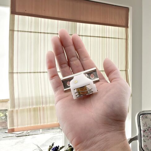 Amazing Drapery Hardware White Roman Shade Cord Lock with Brass Wheels - Holds up to 3 Lift Cords, Suitable for Roman and Woven Wood Shades - 2-Pack in Kuwait