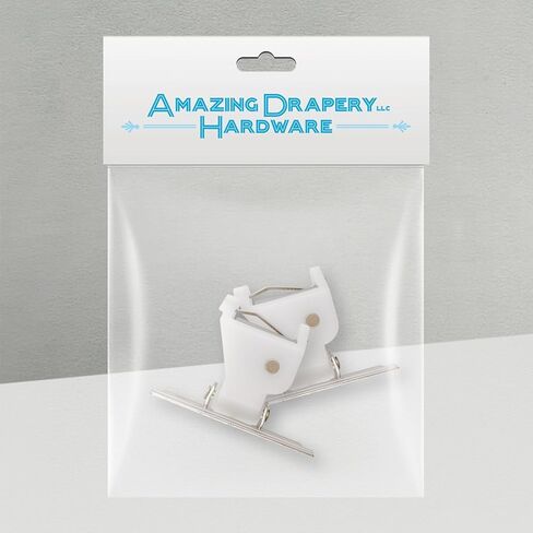 Amazing Drapery Hardware White Roman Shade Cord Lock with Brass Wheels - Holds up to 3 Lift Cords, Suitable for Roman and Woven Wood Shades - 2-Pack in Kuwait