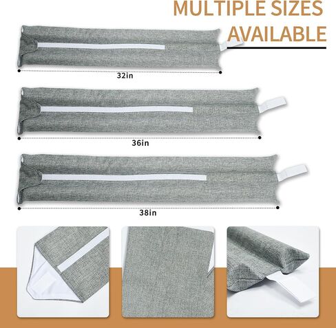 Door Draft Stopper, Door Sweep, Cutable Soundproofing Strip, Noise Cancelling Door Seal, Door Gap Filler, Door Bottom Seal Strip for Bottom of Door (32 Inches, Grey) in Saudi Arabia