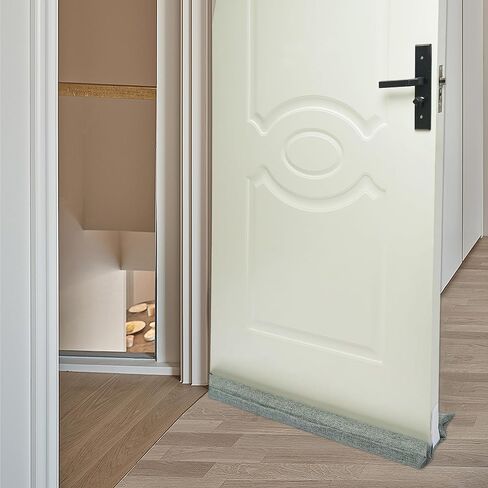 Door Draft Stopper, Door Sweep, Cutable Soundproofing Strip, Noise Cancelling Door Seal, Door Gap Filler, Door Bottom Seal Strip for Bottom of Door (32 Inches, Grey) in Saudi Arabia