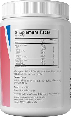 Modern EAA+ Hydration | EAAs + BCAAs Powder | Muscle Recovery, Strength, Endurance & Hydration | 8g Essential Amino Acids + 6g Branched Chain Amino Acids | 30 Servings (Blue Raspberry) in Saudi Arabia