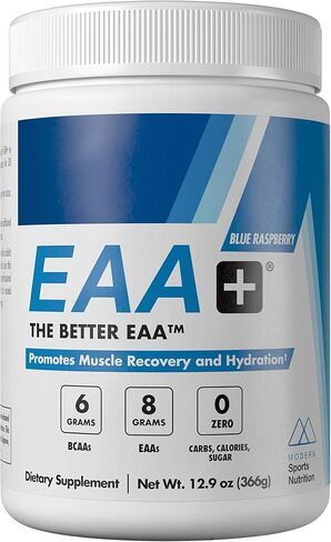 Modern EAA+ Hydration | EAAs + BCAAs Powder | Muscle Recovery, Strength, Endurance & Hydration | 8g Essential Amino Acids + 6g Branched Chain Amino Acids | 30 Servings (Blue Raspberry) in Saudi Arabia