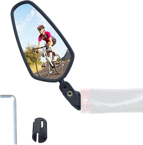 2 Pack Bike Mirror Handlebar Mirror 360°Angle Adjustable Rear View Universal Mirror for Left and Right Flat Handlebar for Mountain Bike Folding Bike Hybrid Bike, Pair in Saudi Arabia