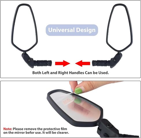 2 Pack Bike Mirror Handlebar Mirror 360°Angle Adjustable Rear View Universal Mirror for Left and Right Flat Handlebar for Mountain Bike Folding Bike Hybrid Bike, Pair in Saudi Arabia