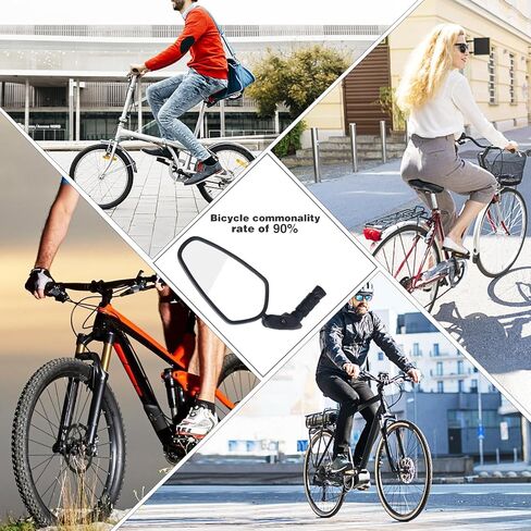 2 Pack Bike Mirror Handlebar Mirror 360°Angle Adjustable Rear View Universal Mirror for Left and Right Flat Handlebar for Mountain Bike Folding Bike Hybrid Bike, Pair in Saudi Arabia