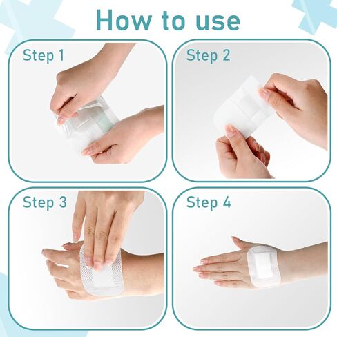 80 قطعة من ضمادات الشاش ذات الحدود لجزيرة الشاش، 2 × 3 بوصة، 2.4 × 4 بوصة، 4 × 4 بوصة، 4 × 10 بوصة، ضمادات ملفوفة بشكل فردي مع حدود لاصقة قابلة للتنفس in Kuwait