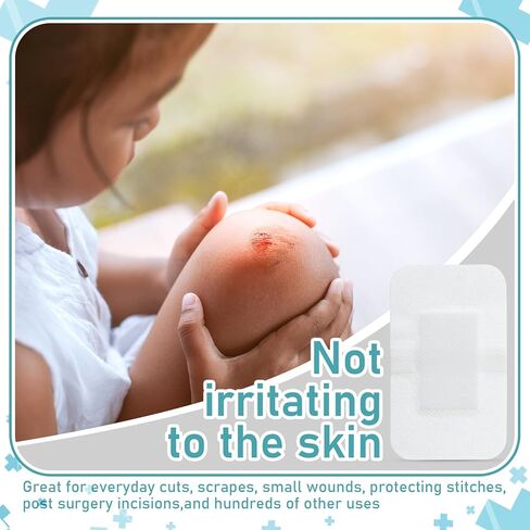 80 قطعة من ضمادات الشاش ذات الحدود لجزيرة الشاش، 2 × 3 بوصة، 2.4 × 4 بوصة، 4 × 4 بوصة، 4 × 10 بوصة، ضمادات ملفوفة بشكل فردي مع حدود لاصقة قابلة للتنفس in Kuwait