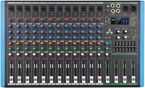 MIX-8 Professional DJ Audio Mixer مدخل 8 قنوات مع شريحة DPS Reverb 99 بت وتسجيل USB بلوتوث وتشغيل MP3 للمرحلة والبار والاستوديو (MIX-8) in Saudi Arabia
