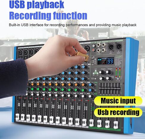 MIX-8 Professional DJ Audio Mixer مدخل 8 قنوات مع شريحة DPS Reverb 99 بت وتسجيل USB بلوتوث وتشغيل MP3 للمرحلة والبار والاستوديو (MIX-8) in Saudi Arabia