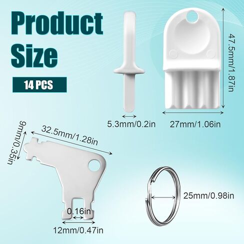 14pcs Paper Towel Dispenser Keys with 14 Key Rings, Premium Toilet Paper Key Metal & Plastic Paper Towel Holder Key Compatible with Georgia Pacific Paper for Professional Maintenance in Saudi Arabia