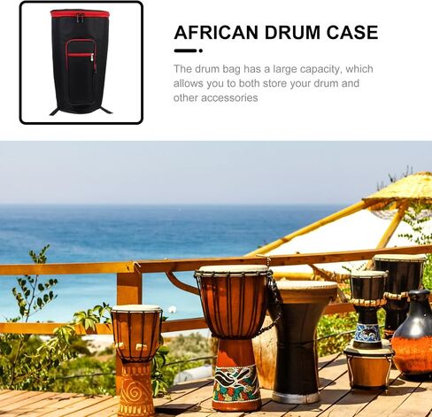 ERINGOGO طقم الطبل الأفريقي، الطبل الأفريقي الناقل قرع دربوكة الطبل الأفريقي حقيبة حمل Djembe Case Djembes Bag 8in African Drum Gig Bag Maracas المحمولة السفر أكسفورد القماش الدف in Saudi Arabia