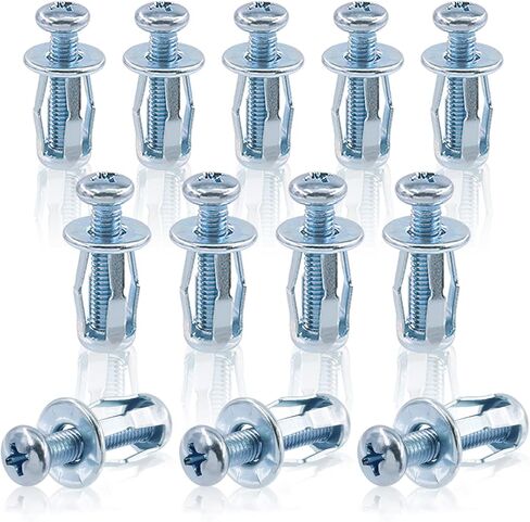 Keadic 24Pcs M4 X 20 Molly Jack Nuts with Screws Steel Petal Nuts Large Flange Short Jacknut Expansion Nut Flat Head Threaded Insert Nut for Hollow Wall Iron Skin Plastic Wood Metal Ceramics in Saudi Arabia