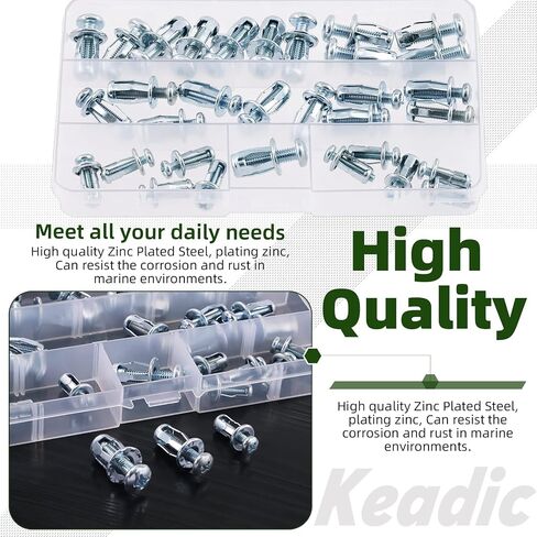 Keadic 24Pcs M4 X 20 Molly Jack Nuts with Screws Steel Petal Nuts Large Flange Short Jacknut Expansion Nut Flat Head Threaded Insert Nut for Hollow Wall Iron Skin Plastic Wood Metal Ceramics in Saudi Arabia