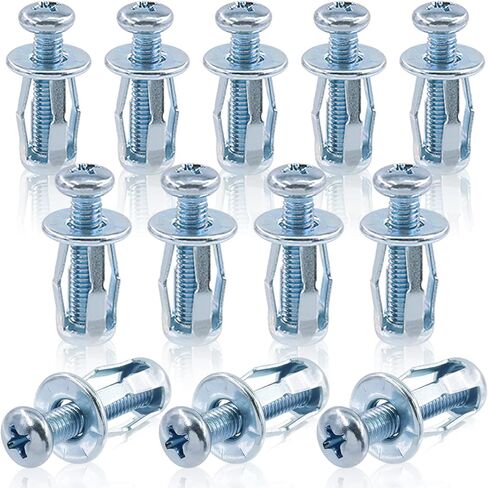 Keadic 24Pcs M4 X 20 Molly Jack Nuts with Screws Steel Petal Nuts Large Flange Short Jacknut Expansion Nut Flat Head Threaded Insert Nut for Hollow Wall Iron Skin Plastic Wood Metal Ceramics in Saudi Arabia