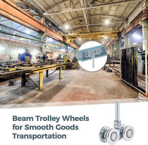 8 PCS Wheel Rollers, Gate Trolley Assembly Barn Door Rollers with 0.47 Inches Threads, 360-Degree Beam Trolley Rollers Applied for Mount Heavy Barn or Shed Sliding Doors in Saudi Arabia