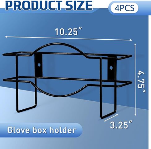 4 Pcs Glove Box Holder Glove Box Dispenser Metal Glove Holder for Wall Mount Glove Dispenser Wall Mounted Tissue Box Holder for Lab, Kitchen, Office, Garage, Home (Black,10.51 x 4.02 x 3.5 Inch) in Saudi Arabia