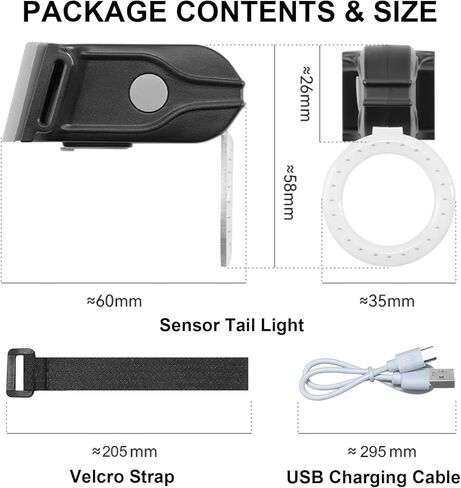 ضوء خلفي للاستشعار التلقائي، ضوء فرامل الدراجة الذكي، مصابيح خلفية للدراجة مستشعر للفرامل للركوب الليلي، ضوء تحذير للسلامة أثناء ركوب الدراجات، ضوء LED قابل لإعادة الشحن عبر USB in Kuwait