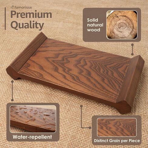 Large Brown Wood Riser for Home Decor, Kitchen Sink Counter Organizer, Wooden Pedestal Stand Coffee Table, Bathroom Accessories, Soap Dispenser Holder, Vanity Decorative Display Tray, Plant Stand in Saudi Arabia