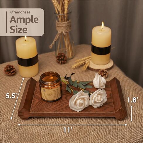 Large Brown Wood Riser for Home Decor, Kitchen Sink Counter Organizer, Wooden Pedestal Stand Coffee Table, Bathroom Accessories, Soap Dispenser Holder, Vanity Decorative Display Tray, Plant Stand in Saudi Arabia