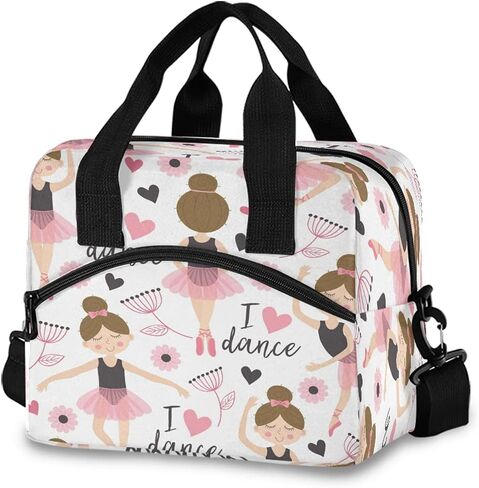 Ballerina Girl Lunch Bag for Kids Cute Ballet Insulated Cooler Lunch Box Large Capacity Lunch Organizer for Boys Girls in Saudi Arabia