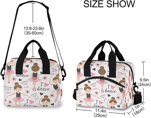 Ballerina Girl Lunch Bag for Kids Cute Ballet Insulated Cooler Lunch Box Large Capacity Lunch Organizer for Boys Girls in Saudi Arabia