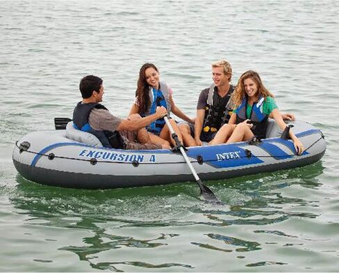 Intex Excursion 4 Inflatable River/Lake Boat Raft Set & Motor Mount Kit in Saudi Arabia