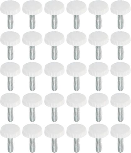 PATIKIL M4x14mm Knurled Thumb Screws, 30 Pack Male Thread Round Clamping Screws Knobs Hand Grip Bolts Mounting Fasteners for Lighting Furniture Hardware White in Saudi Arabia