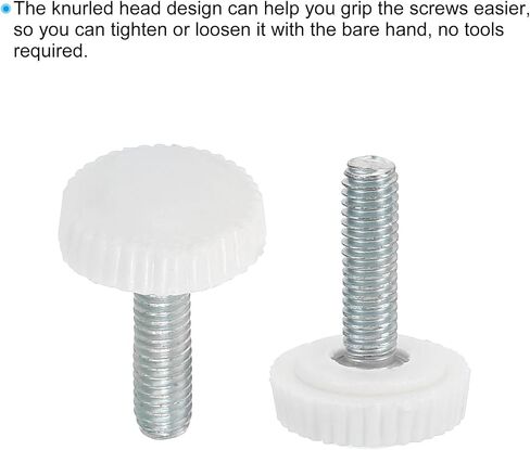 PATIKIL M4x14mm Knurled Thumb Screws, 30 Pack Male Thread Round Clamping Screws Knobs Hand Grip Bolts Mounting Fasteners for Lighting Furniture Hardware White in Saudi Arabia