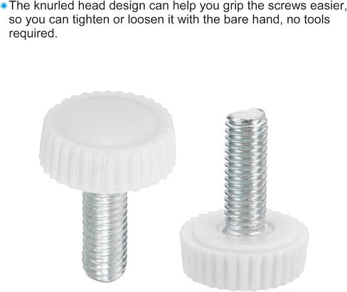 PATIKIL M4x14mm Knurled Thumb Screws, 30 Pack Male Thread Round Clamping Screws Knobs Hand Grip Bolts Mounting Fasteners for Lighting Furniture Hardware White in Saudi Arabia
