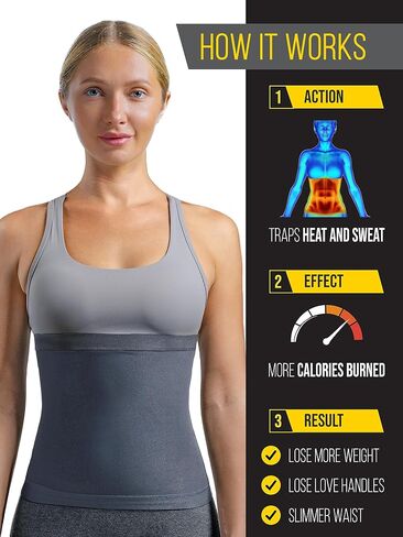 مشذب الخصر للنساء - (XS-10XL) - لتشكيل الظهر والبطن - يمكن ارتداؤه أثناء التمرين (أسود، رمادي، بيج) in Saudi Arabia
