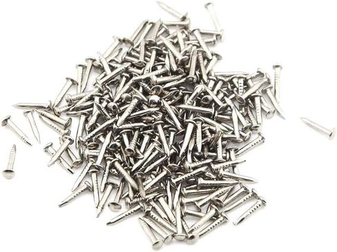 200 PCS Miniature Nails Round Head Brass Nails for Small Hinges Doll Houses Delicate Boxes Mini Craft Projects (≈0.04×0.31inch,1×8mm,Silver) in Kuwait