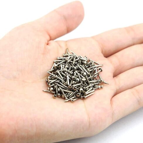 200 PCS Miniature Nails Round Head Brass Nails for Small Hinges Doll Houses Delicate Boxes Mini Craft Projects (≈0.04×0.31inch,1×8mm,Silver) in Kuwait