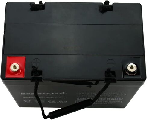 بطارية PowerStar 12 فولت 55 أمبير قابلة لإعادة الشحن AGM/SLA ذات دورة عميقة لبطارية محرك التصيد الكهربائي العائم لقارب الطاقة in Kuwait