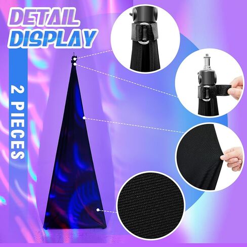 1 Set 20 x 40 Inches DJ Booth Foldable Cover Screen and 2 Pieces Speaker Stand Cover Portable DJ Event Facade with White and Black Scrim 360 Degree Black Speaker Tripod Cover for DJ Event in Saudi Arabia