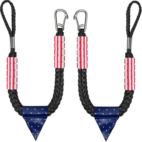 2PCS Bungee Boat Dock Lines for Boats 4Feet Boat Accessories Mooring Ropes Docking Line for Jet Ski or PWC or Other Boats (Black&Red&Blue, 4Feet) in Saudi Arabia