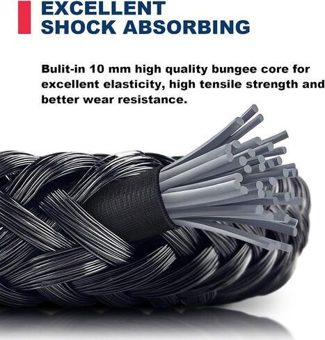 2PCS Bungee Boat Dock Lines for Boats 4Feet Boat Accessories Mooring Ropes Docking Line for Jet Ski or PWC or Other Boats (Black&Red&Blue, 4Feet) in Saudi Arabia
