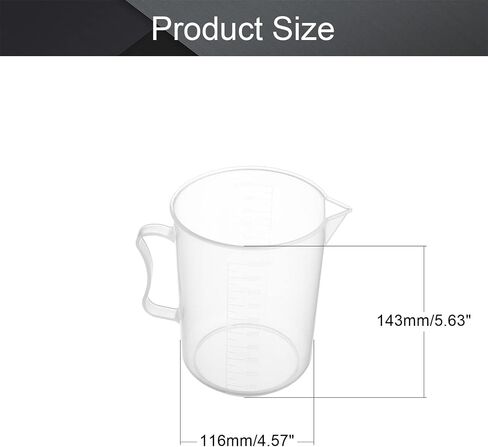 Othmro Measuring Cup 1000ml Plastic Graduated Beaker Transparent with Handle for Lab Kitchen Liquids 3 Pcs in Saudi Arabia