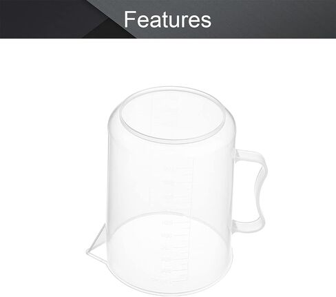 Othmro Measuring Cup 1000ml Plastic Graduated Beaker Transparent with Handle for Lab Kitchen Liquids 3 Pcs in Saudi Arabia