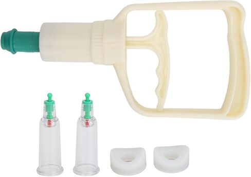 ZJchao Cupping Hand Pump, Cupping Gun Pumps Finger Cupping Set Finger Cupping Device Vacuum Suction 2 Cups 2 Rings Manual Cupping Kit Manual Back Massager Accessories Heads Acupuncture in Saudi Arabia