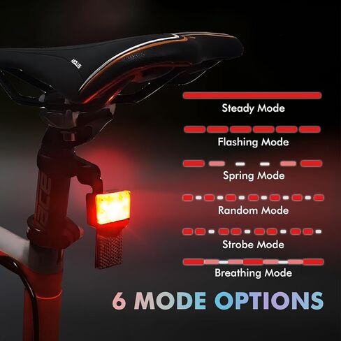 Bike Rear Light Bike Helmet Lights Waterproof, 6 Light Mode Options,Cycling Safety Taillight Accessorie in Kuwait