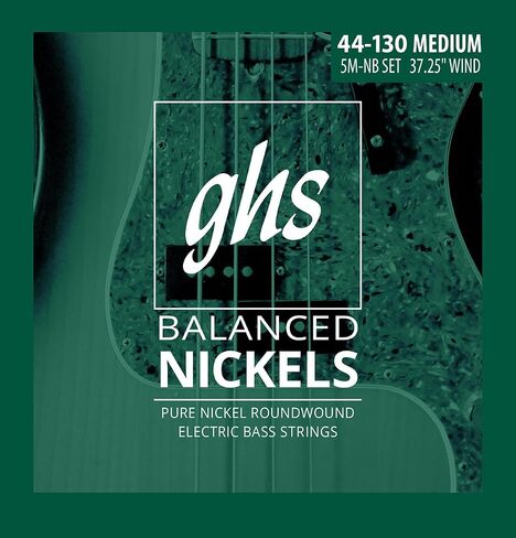 GHS Strings GHS Balanced Nickels 4 Bass Strings Light Gauge (37.25" Winding) (4L-NB), Silver in Saudi Arabia