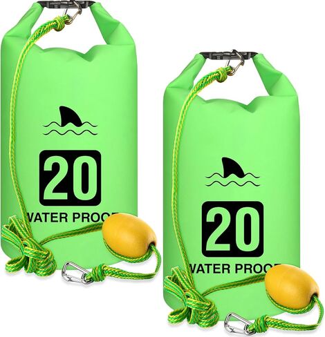2 Set 2 in 1 Sand Anchor and Buoy Kit Floating Anchor Bag Kayak Anchor Waterproof Dry Bag for Lake Beach Boats Watercrafts Hiking Camping Water Sports Surfing Tubing Kayaking (Green) in Saudi Arabia