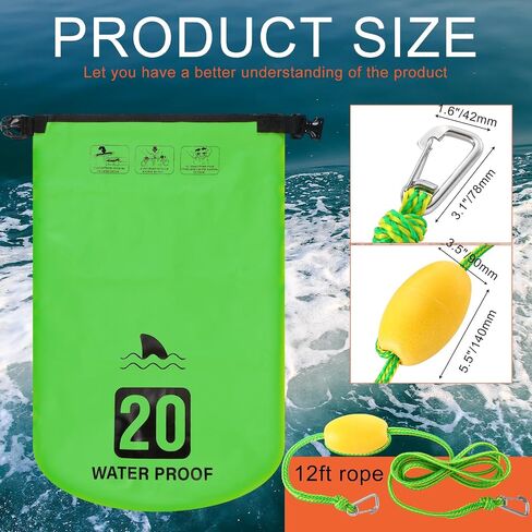 2 Set 2 in 1 Sand Anchor and Buoy Kit Floating Anchor Bag Kayak Anchor Waterproof Dry Bag for Lake Beach Boats Watercrafts Hiking Camping Water Sports Surfing Tubing Kayaking (Green) in Saudi Arabia
